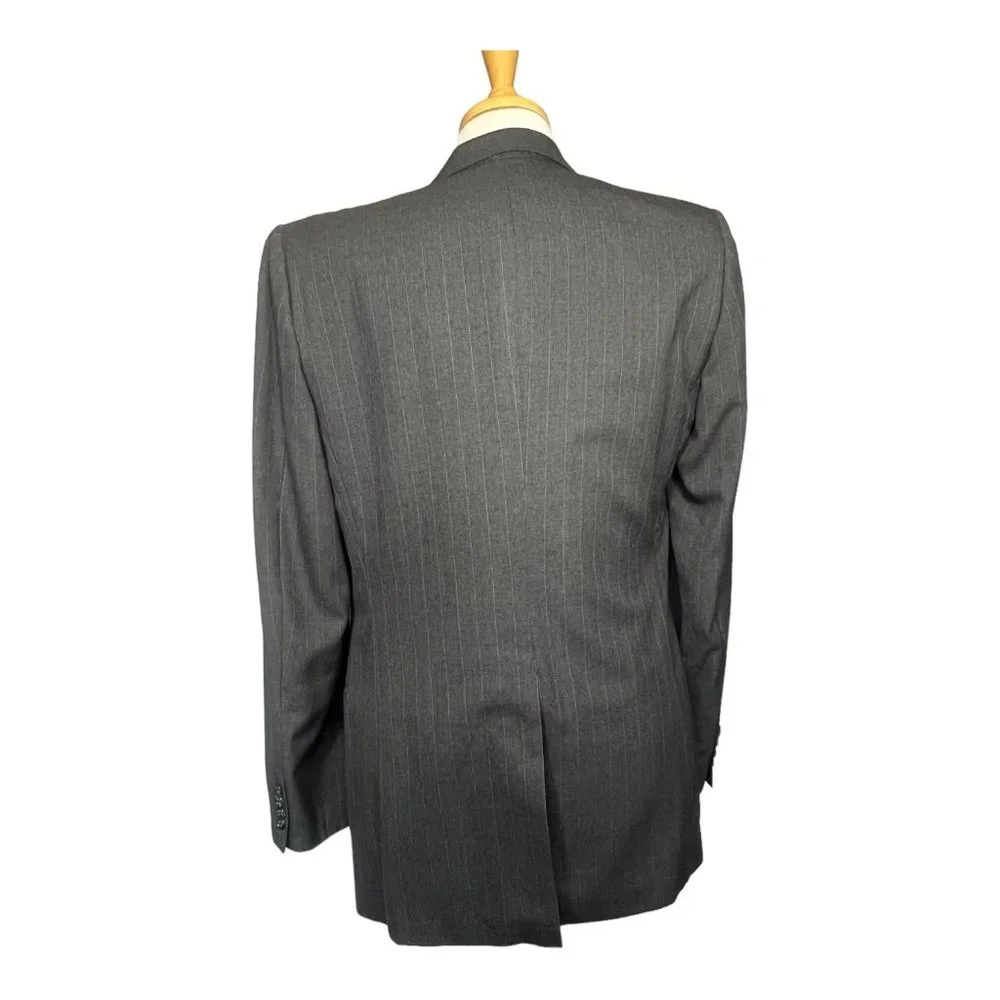 Burberry’s Vintage Wool Pinstripe Blazer Men 42” Bust Old Money Dark Academia